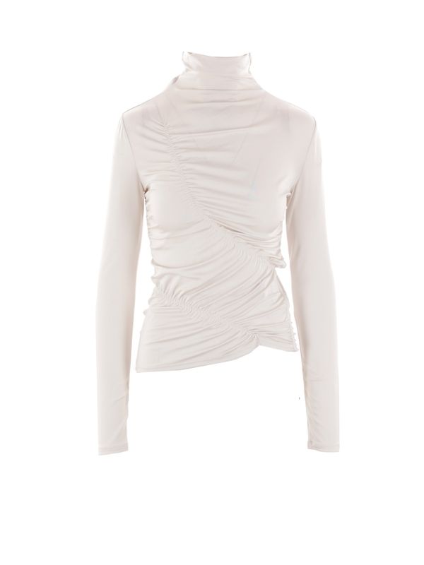 Asymmetrical High Neck Long Sleeve Top