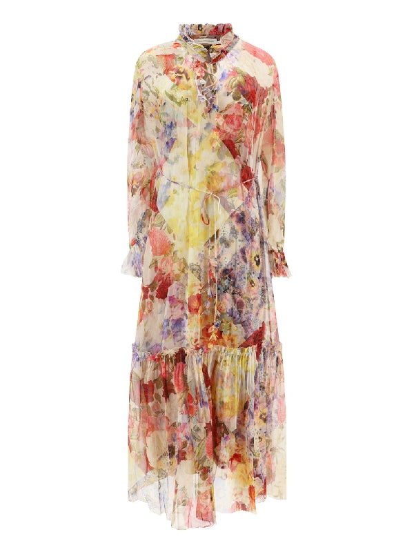 Wonderland Floral Silk
  Dress