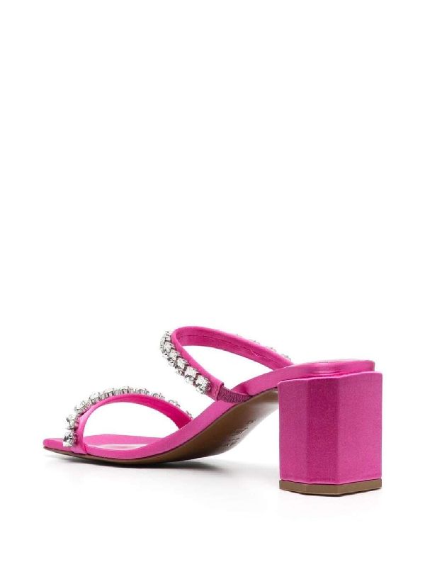 Tanya Crystal Strap Mule Sandal Heels