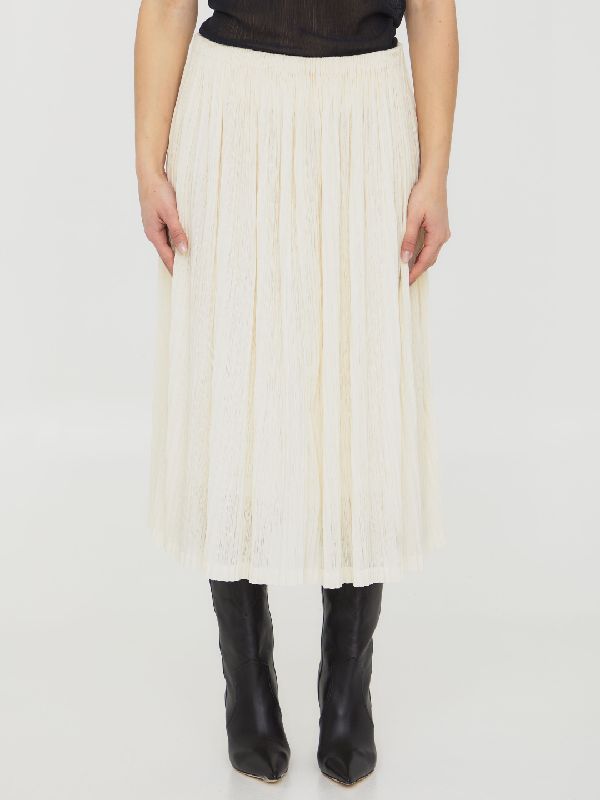 Allover Pleated Midi Skirt