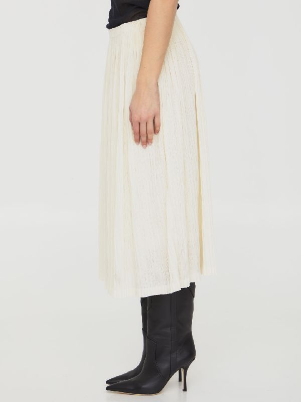 Allover Pleated Midi Skirt