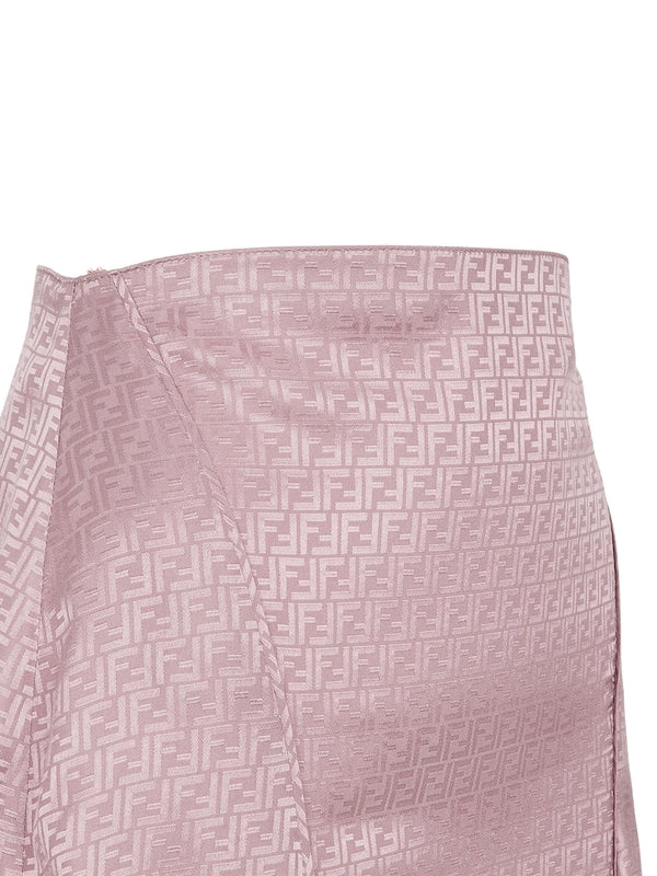 Allover FF Jacquard Silk Skirt