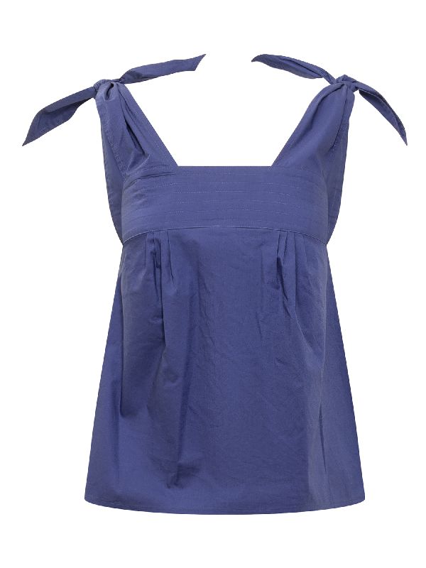 Blue Knot Strap Blouse