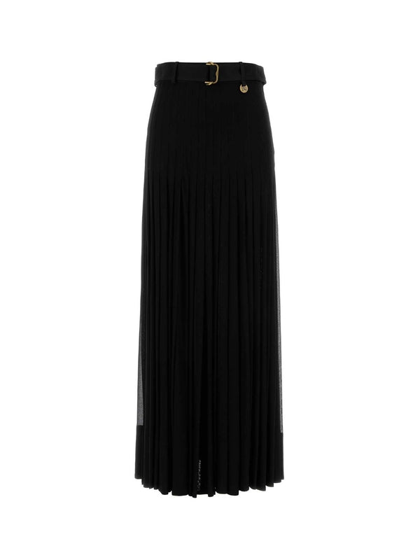 Belted Pleated Skirt