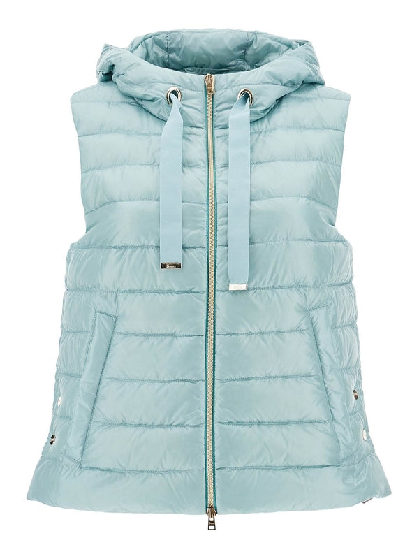 Drawstring Hoodie Padded Vest