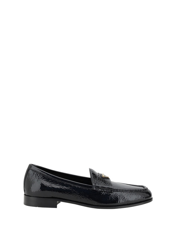 Triangle Logo Leather Loafers