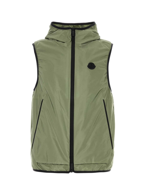 Logo Patch Nylon Hoodieed Vest