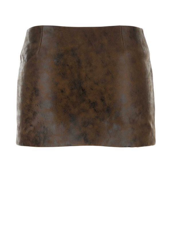 Buckle Strap
  Leather Mini Skirt