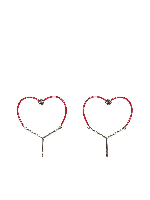 Y Heart Hoop Earrings