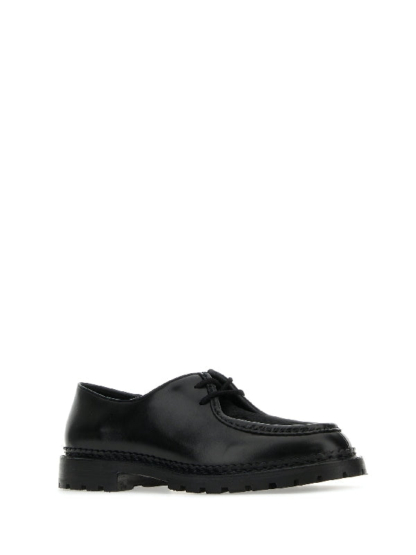 Black Leather Moccasin Loafers