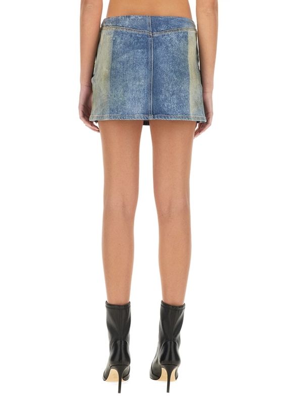 Washed Denim Mini Skirt