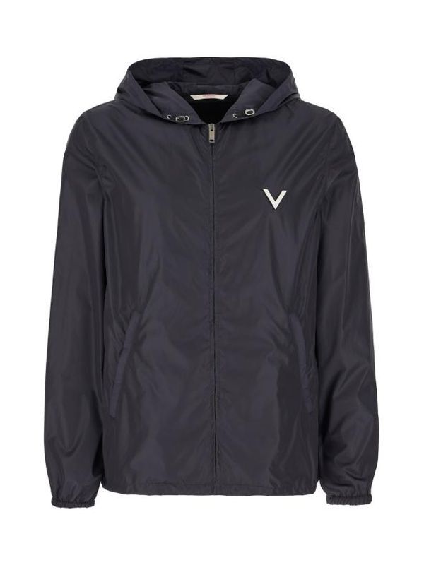 V Logo Nylon Hood Jacket
