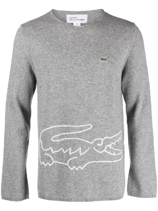 Lacoste Crocodile Patch Wool Knit