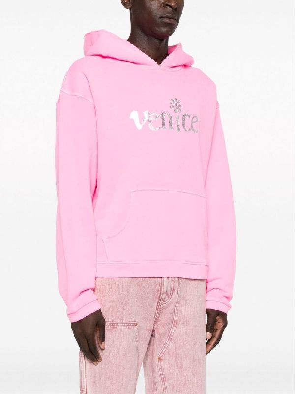 Venice Silver Print Cotton Hoodie