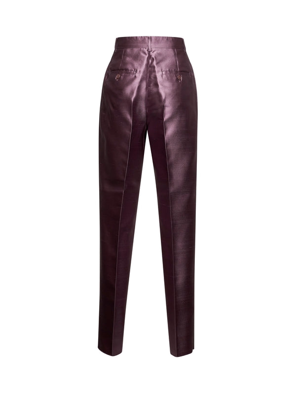 Adige Purple Silk Cotton Pants