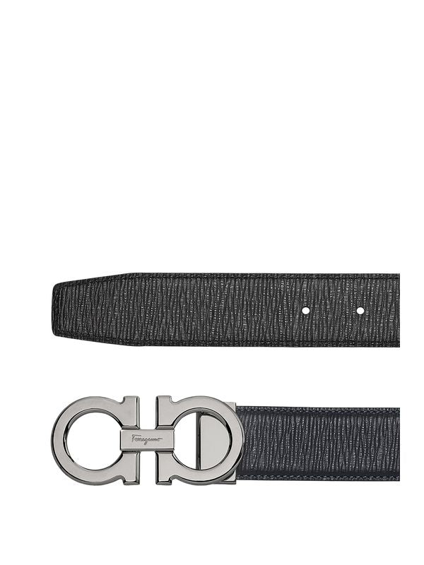 Gancini Buckle Reversible Leather Belt