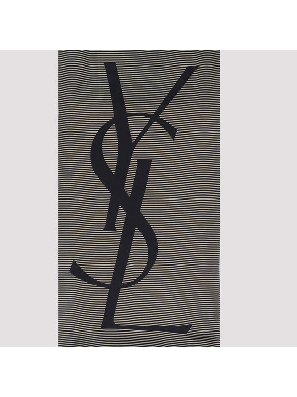 Saint Laurent Navy Silk Mufflers