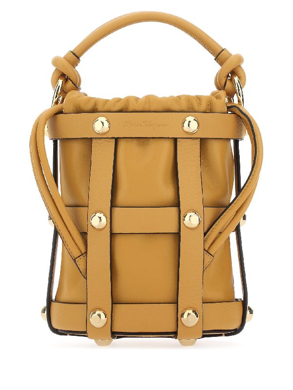 Calfskin Cage Bucket Bag