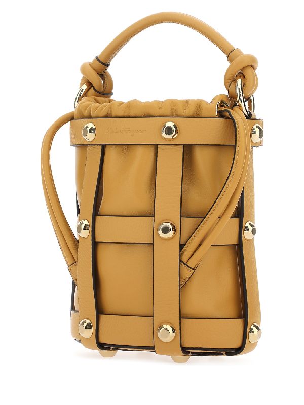 Calfskin Cage Bucket Bag