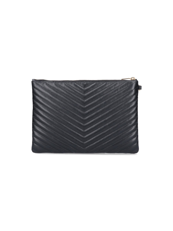 Cassandra Matelassé Leather Clutch Bag