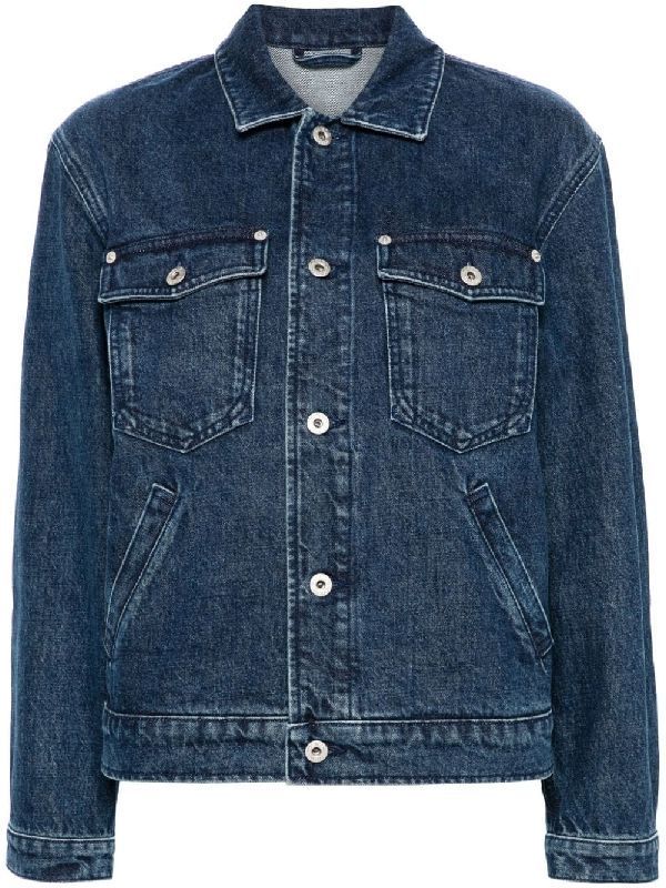 Back Bokeh Flower Embroidery Denim Jacket