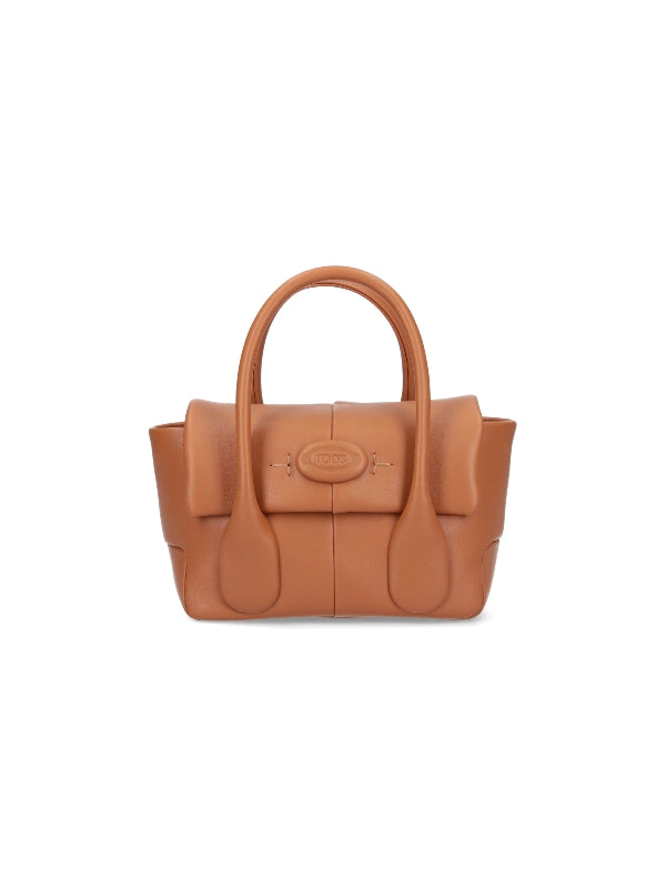 TOD'S - Di Logo Leather Mini Tote Bag - Jente