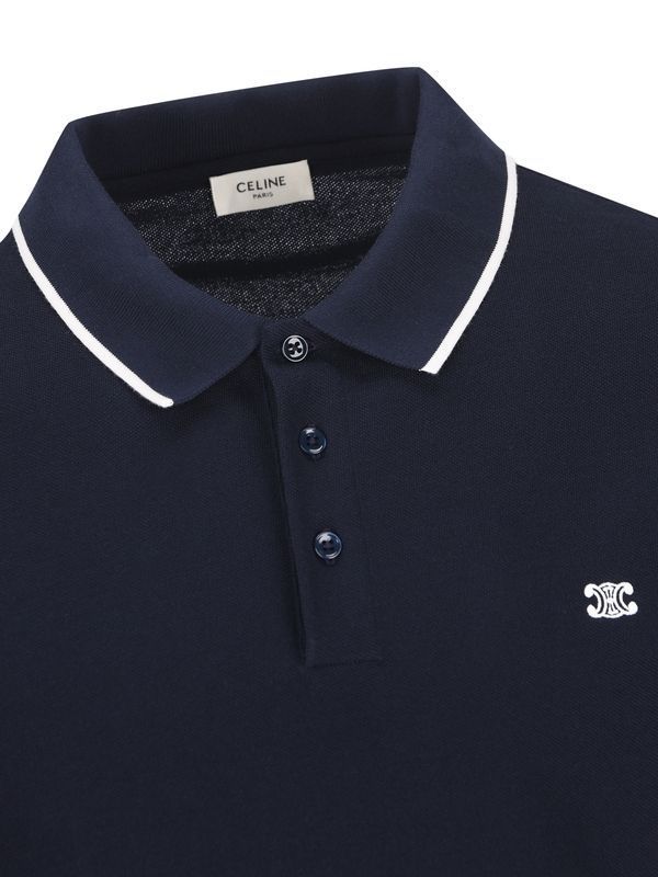 Triomphe Logo Embroidered Polo Shirt