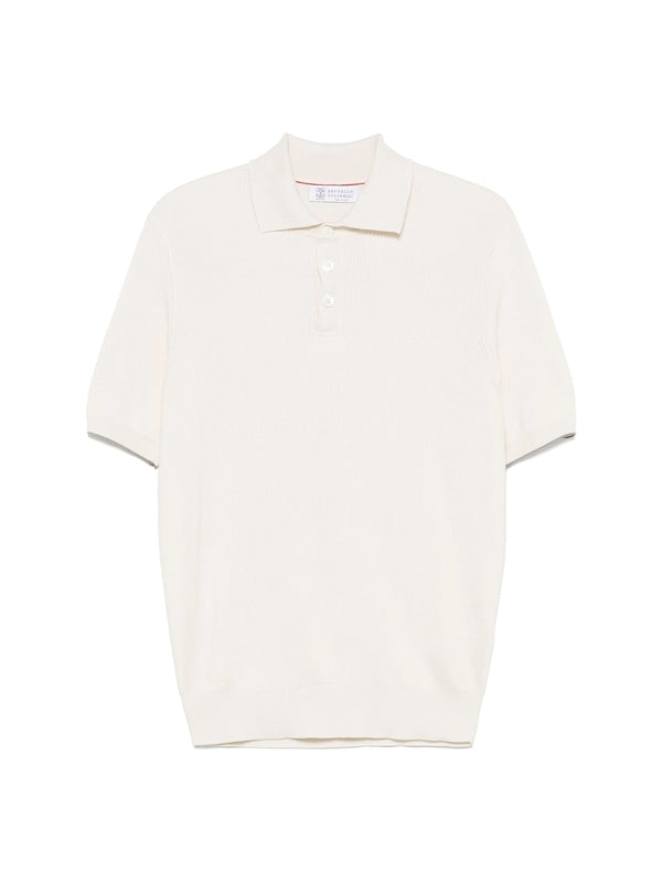 Fine Rib Cotton Polo Shirt