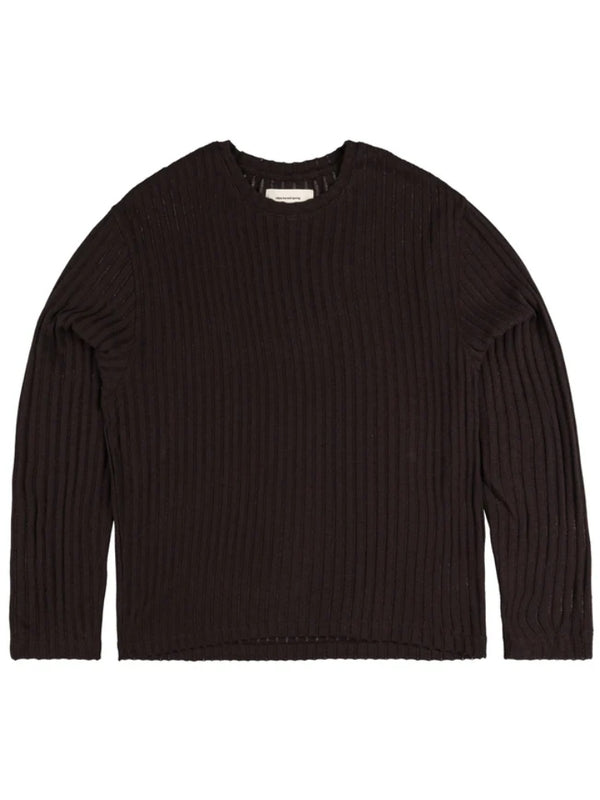 Round-Neck Cotton Blend Knit