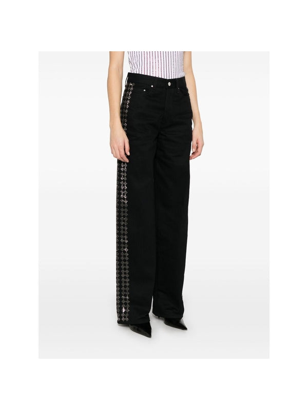 Ma Crystal Decoration Denim
  Pants