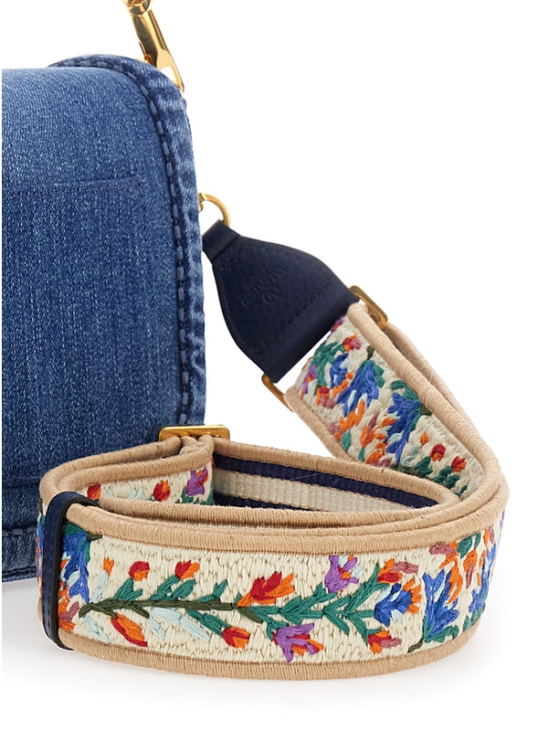 ALLTIME V Logo Denim Shoulder Bag