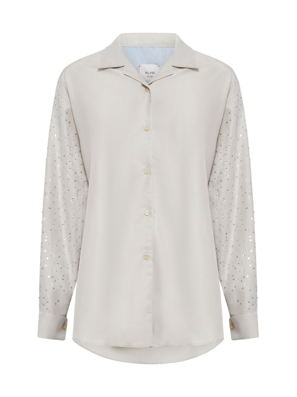 Rhinestone Sleeve Shirt