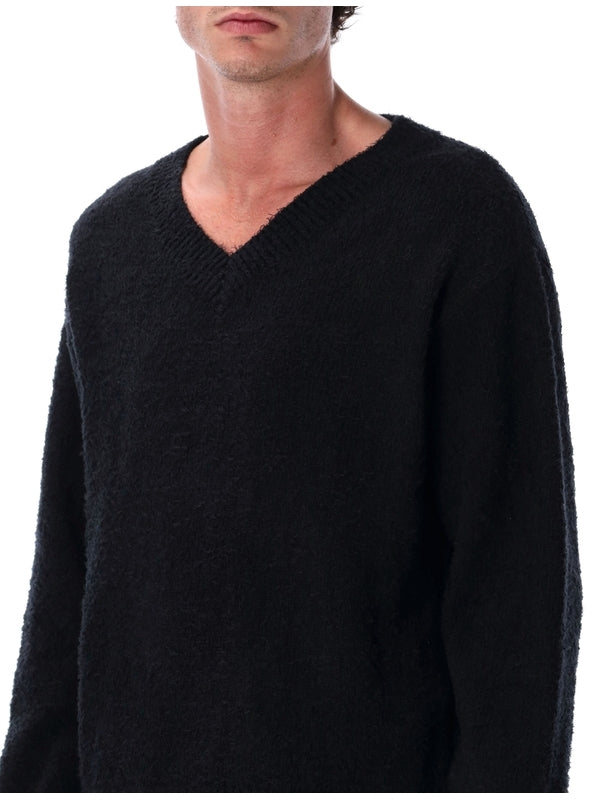 Black V-neck Knit