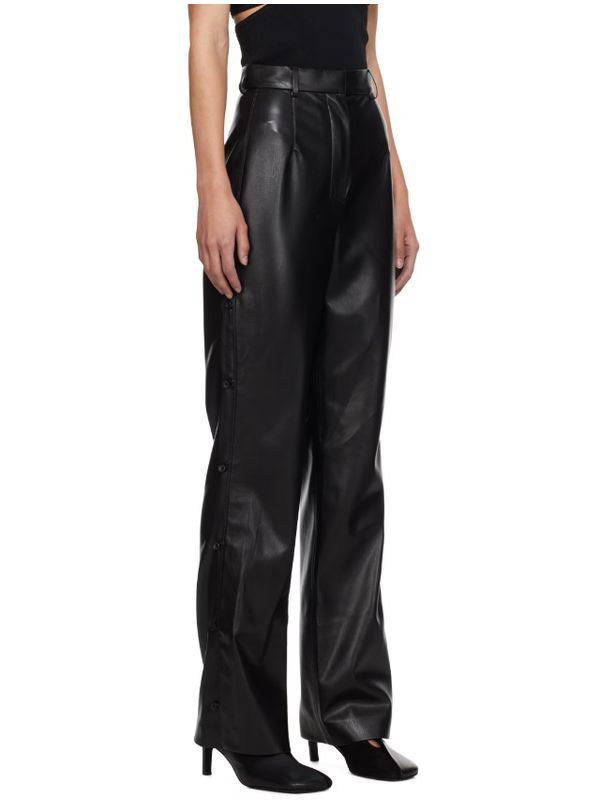 Felina Side Button Faux Leather Pants