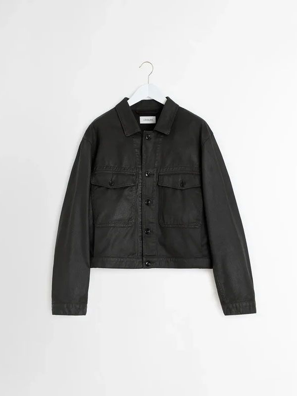 Shiny Coated Medium Trucker Jacket