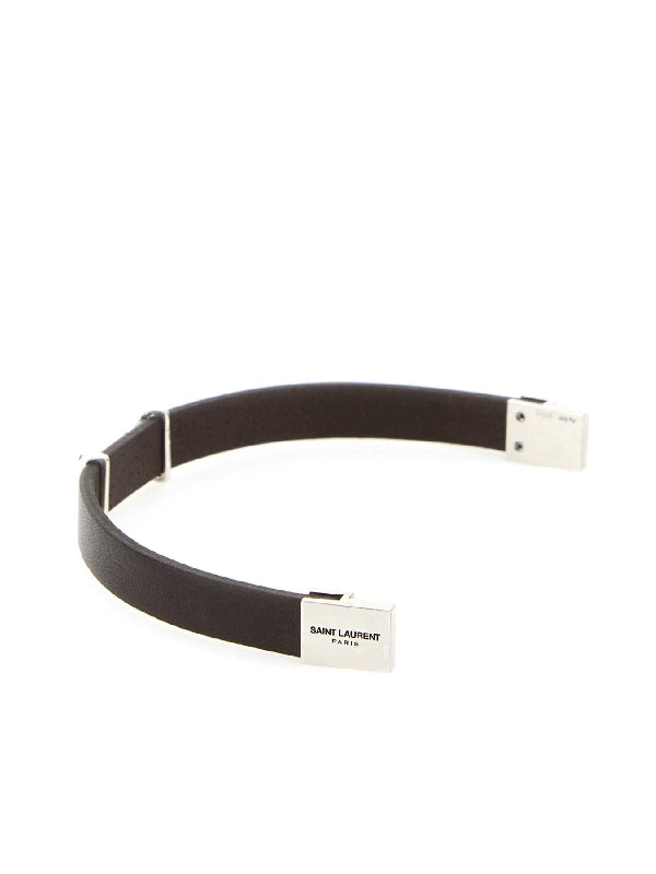 Cassandra Logo Leather Bracelet