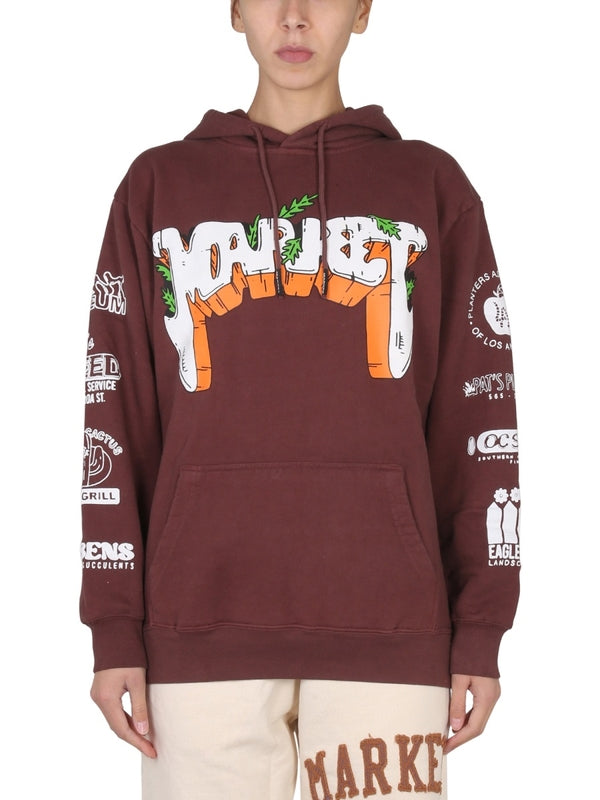 Printing Detail Drawstring Hoodie