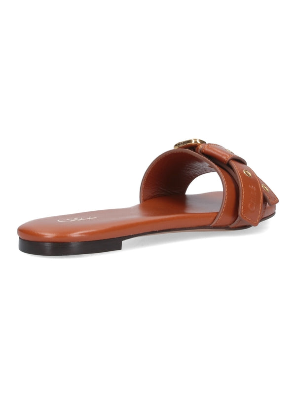 Mae Knot Detail Leather Slides