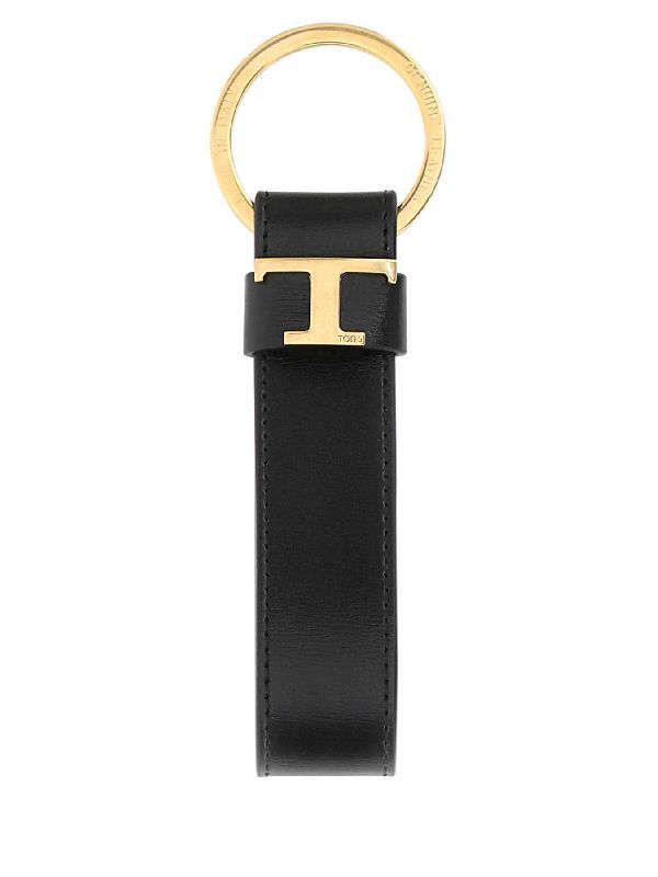 T Decoration Leather Strap Keychain