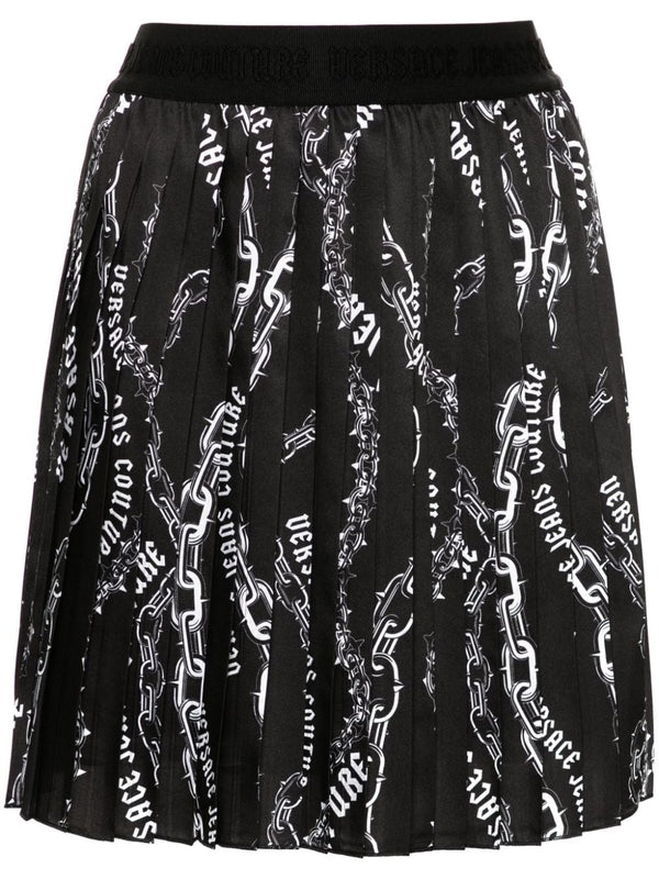 Allover Print Pleated Skirt