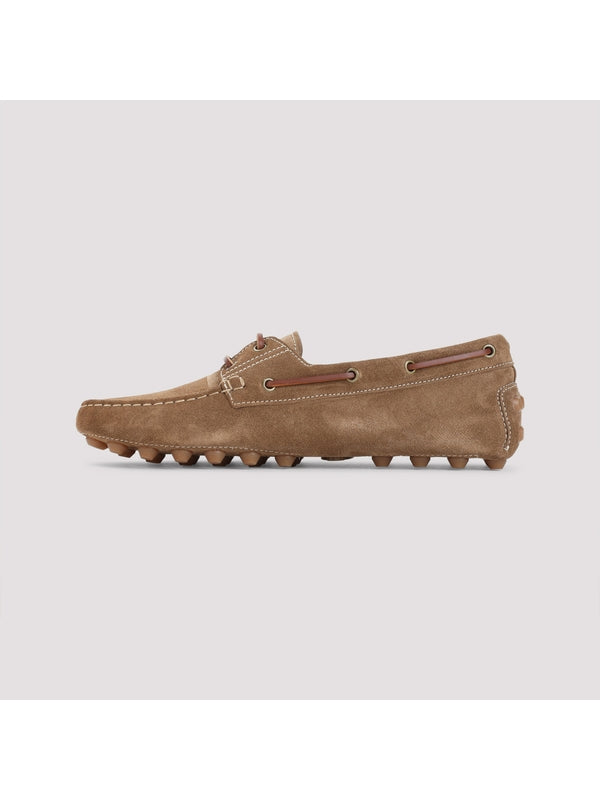 Stitch Detail Suede Boat Shoes