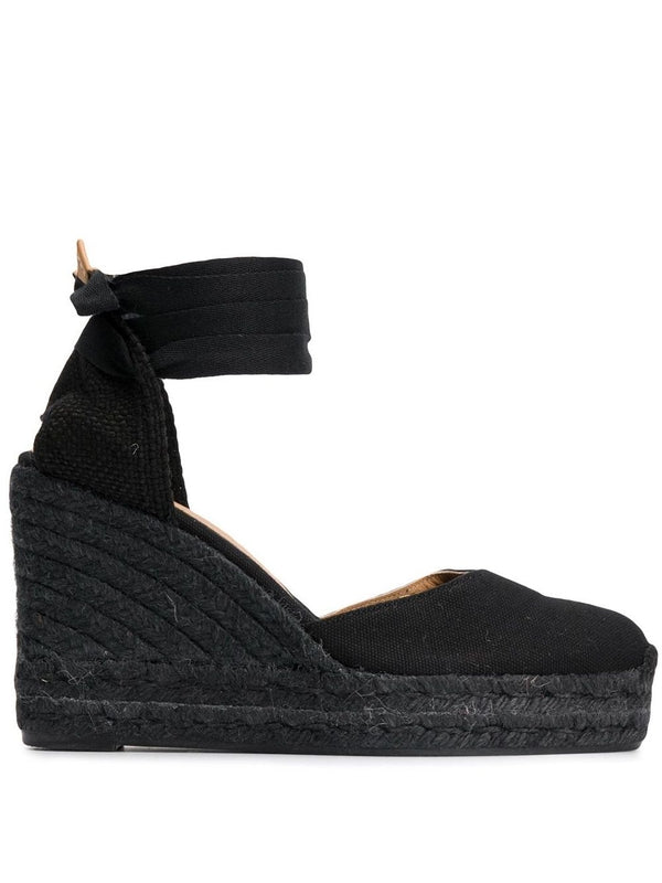 Castaner Black Wedge Sandals