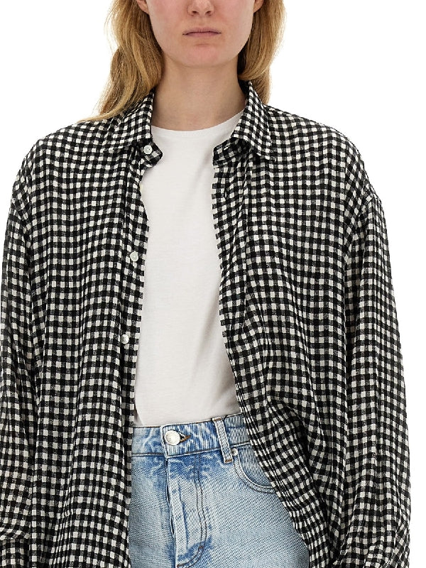 Back Heart Logo Check Pattern Shirt