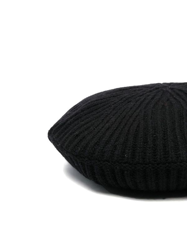 Logo Patch Ribbed Beret