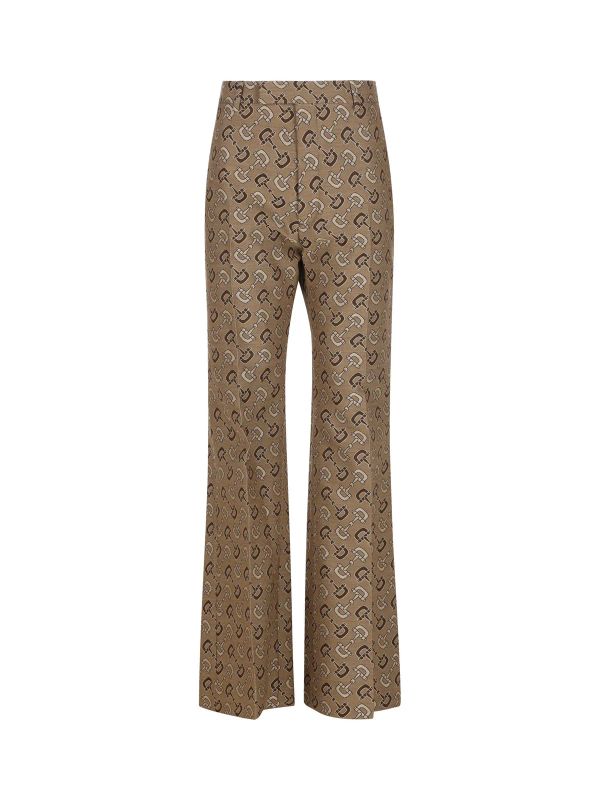 Allover Horsebit Embroidery Wool Blend
  Pants