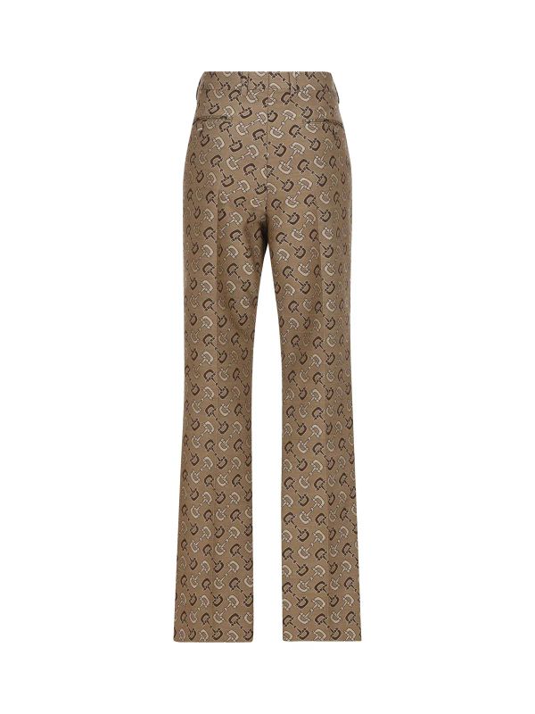 Allover Horsebit Embroidery Wool Blend
  Pants