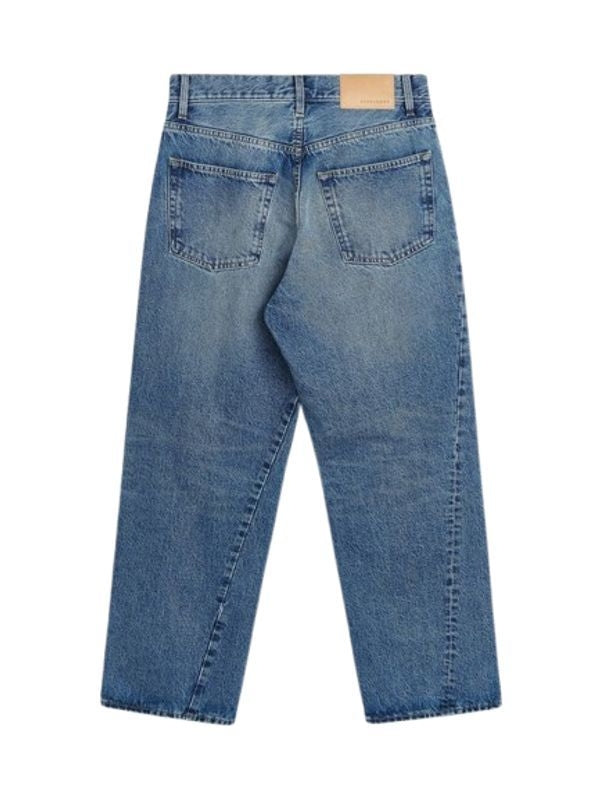 Wide Twist Washed Denim Pants