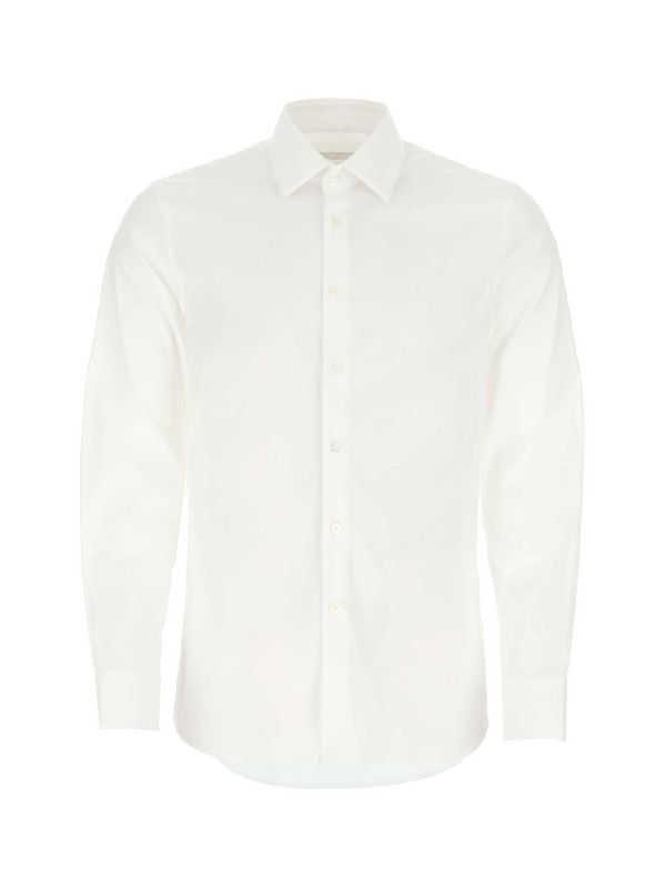 White Classic Cotton Blend Shirt