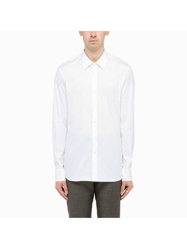 White Classic Cotton Blend Shirt