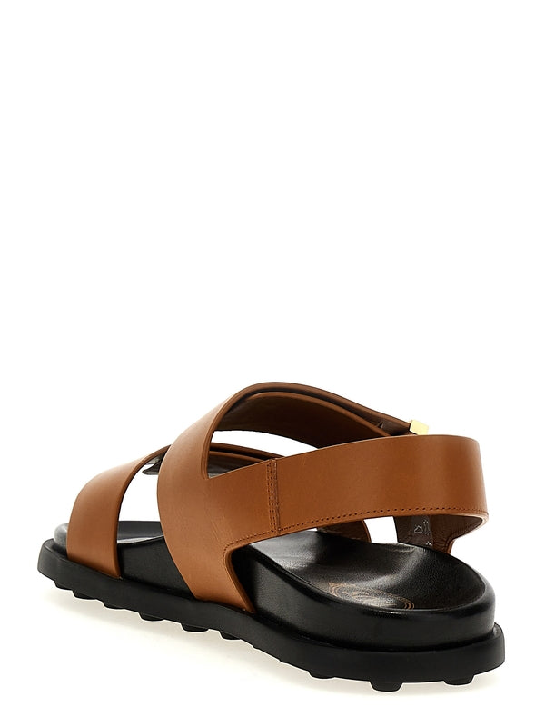 Double Metal
  Strap Leather Sandals